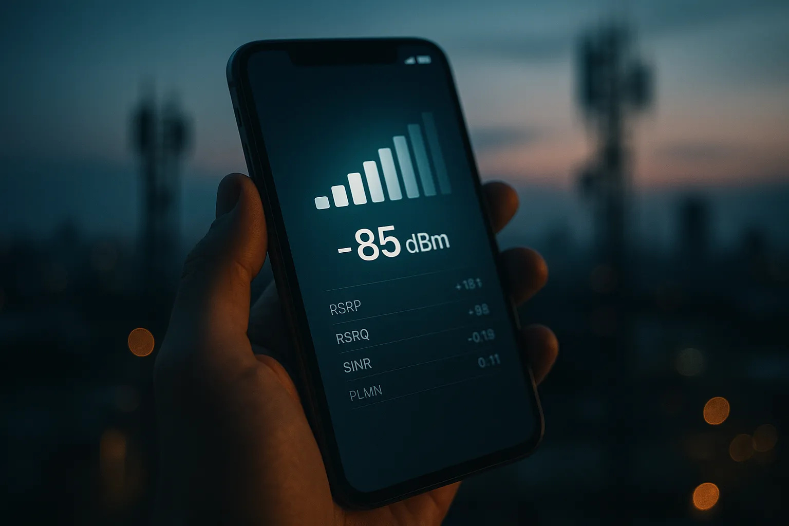 มือถือ Android แสดงหน้าจอเช็คสัญญาณเครือข่ายด้วยรหัสลับ ค่า dBm บอกความแรงสัญญาณ